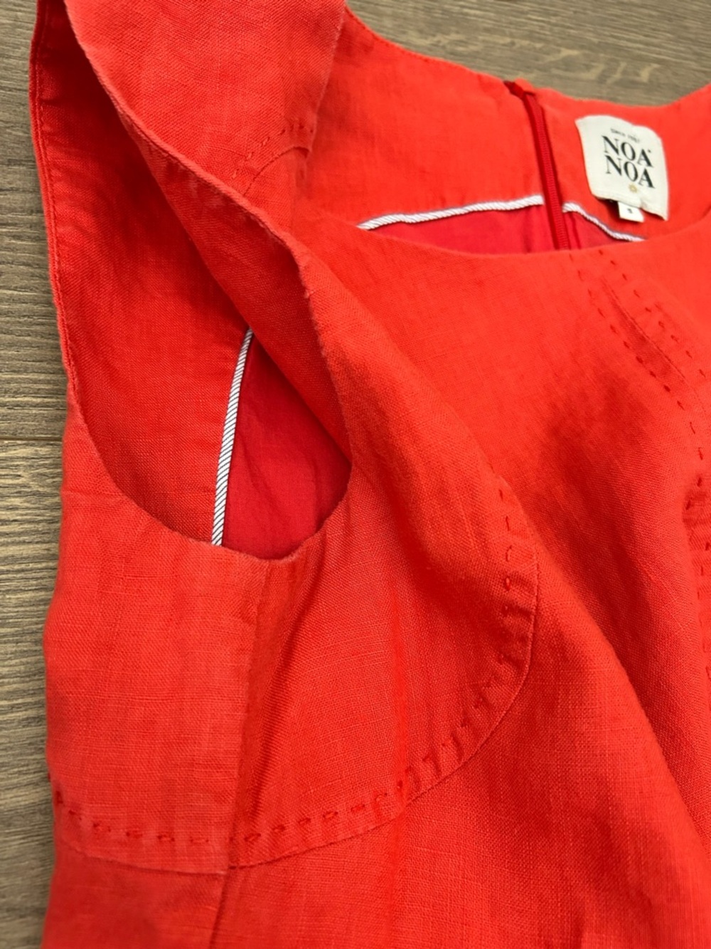 Noa Noa Linen Sleeveless Shift Dress Pockets - Picture 10 of 10